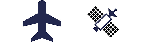 Aircraft and satellite icons